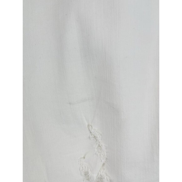 Madewell Jeans Size 32 9” High Rise Skinny Crop Pure White Destructed Edition - Picture 9 of 16